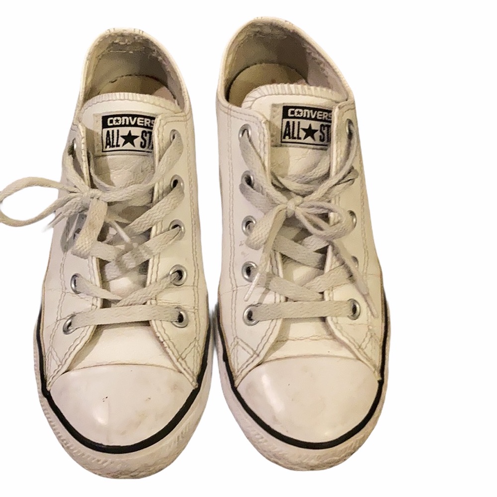 Girls white converse all star sneakers